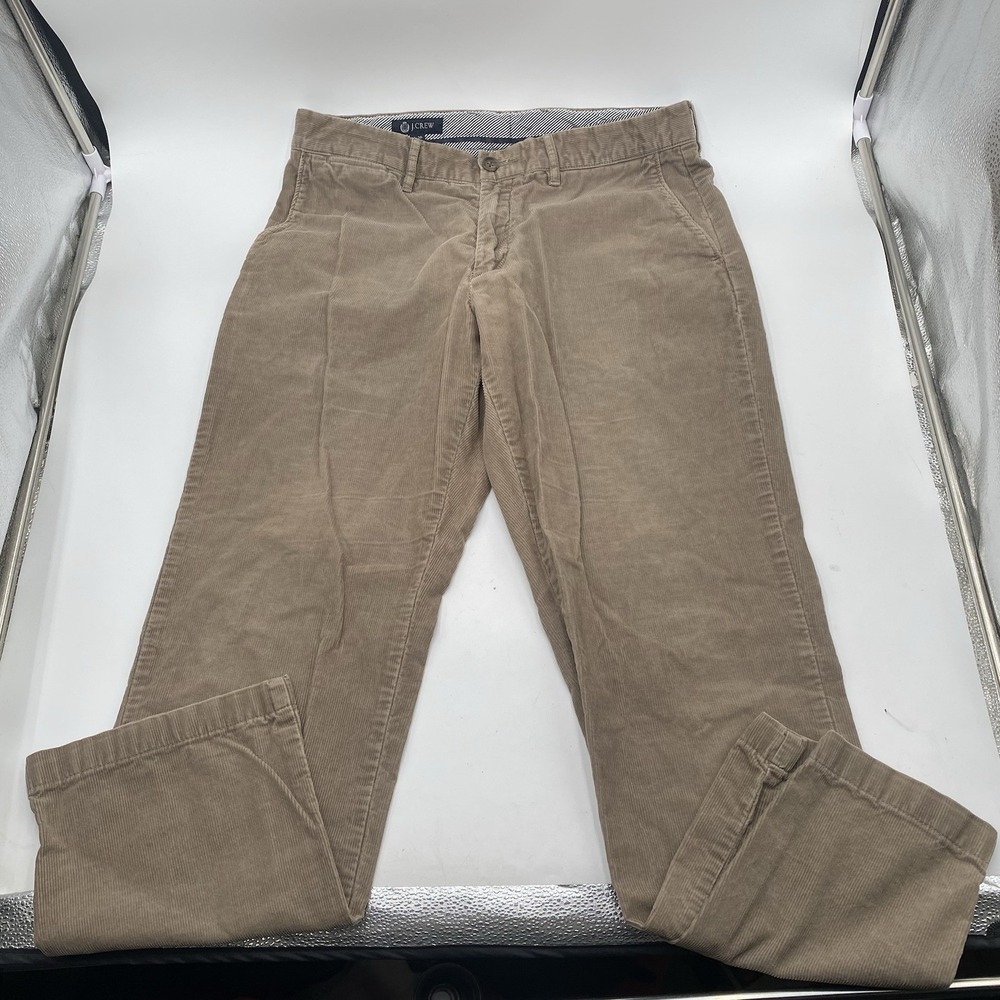 J.Crew Corduroy Chino Pants Men's 32x30 Tan‎ Khaki Straight Fit Flat Front VGC